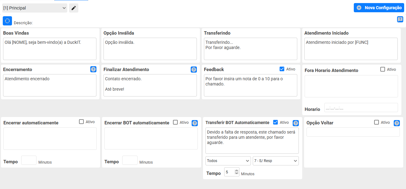 Mensagens Customizadas